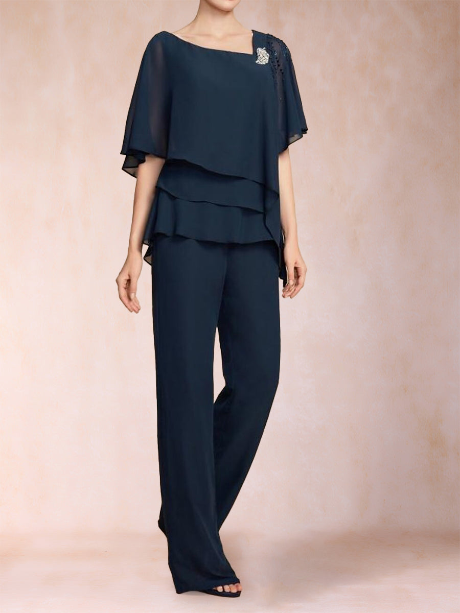 Eleanor Elise Navy Blue bodice detail mother of the bride dress