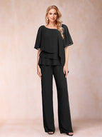 Eleanor Elise Black front view mother of the bride dress