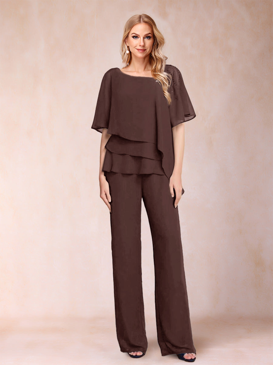Xaviera Brown front view wedding guest dress