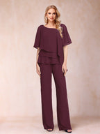 Xaviera Burgundy front view wedding guest dress