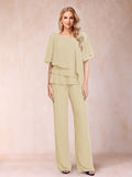 Xaviera Champagne front view wedding guest dress