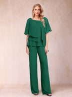 Eleanor Elise Hunter Green front view mother of the bride dress