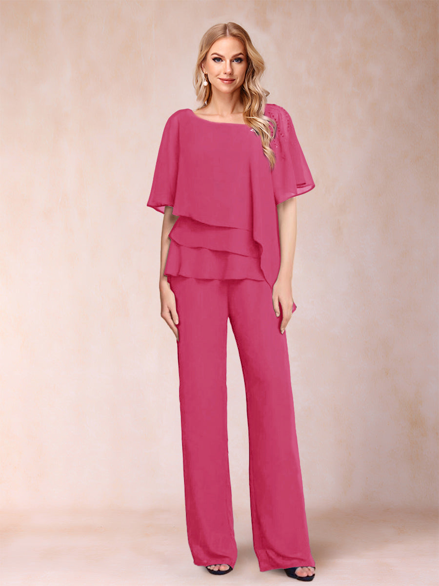 Xaviera Fuchsia front view wedding guest dress