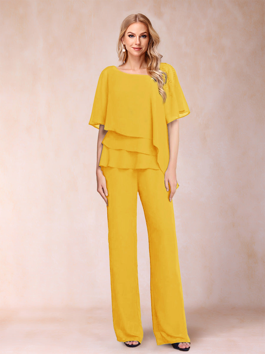 Xaviera Gold front view wedding guest dress