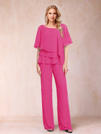 Xaviera Hot Pink front view wedding guest dress