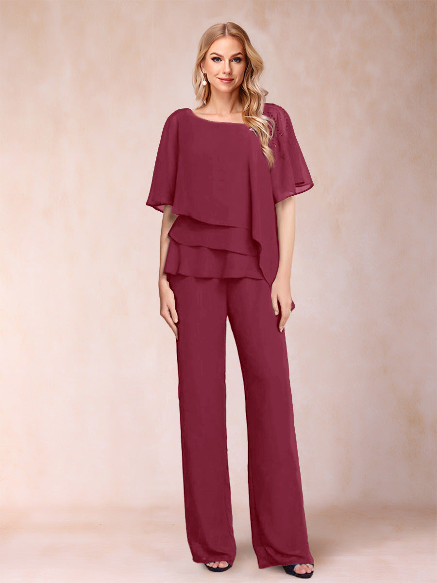 Xaviera Burgundy back view wedding guest dress