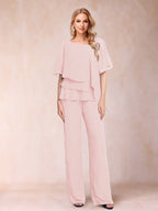 Eleanor Elise Pearl Pink back view mother of the bride dress