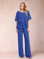 Eleanor Elise Royal Blue back view mother of the bride dress