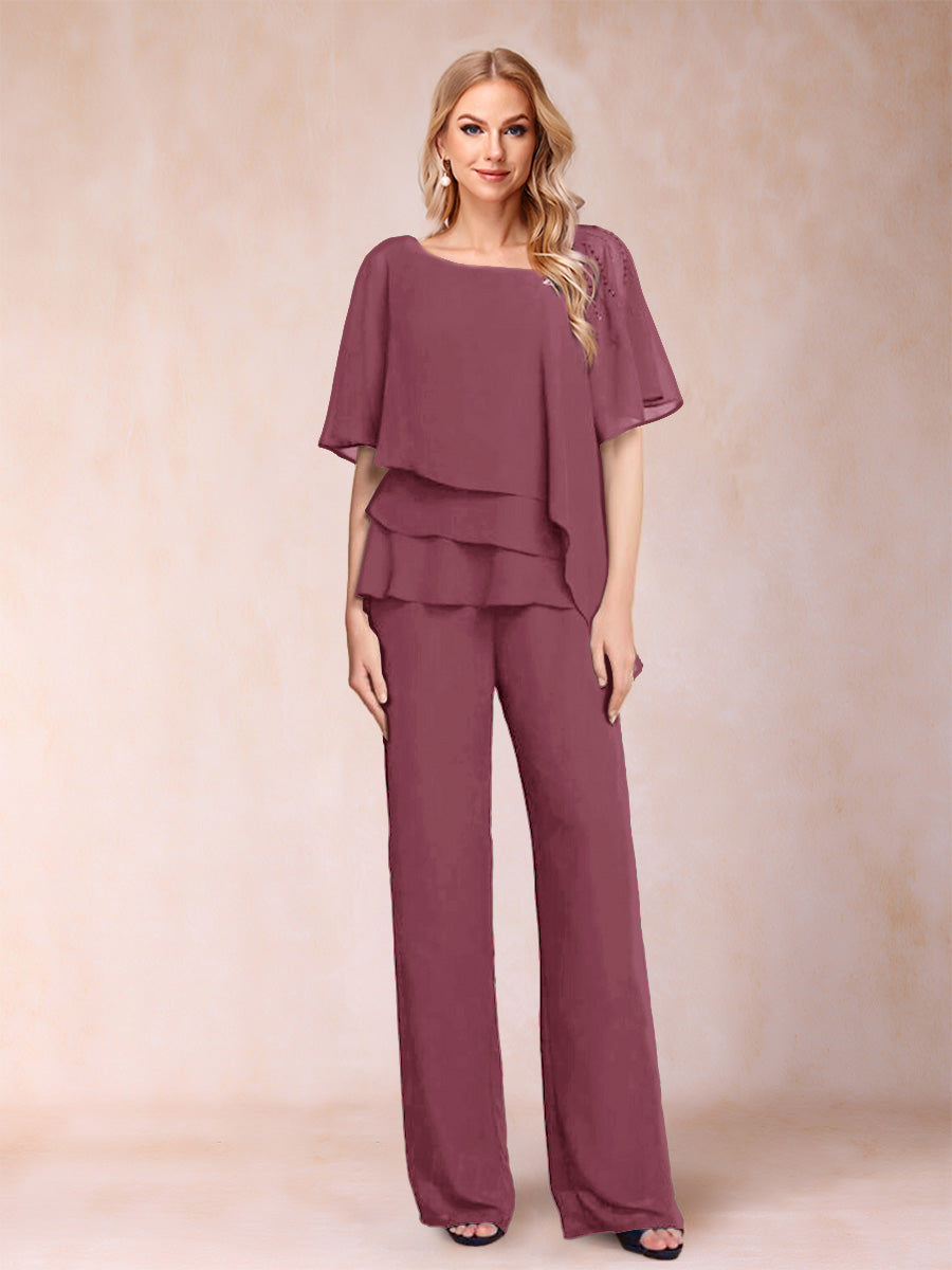 Xaviera Plum front view wedding guest dress