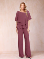 Xaviera Plum front view wedding guest dress