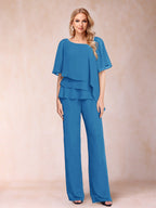 Xaviera Ocean Blue front view wedding guest dress