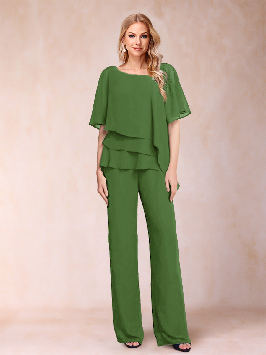 Xaviera Olive Green front view wedding guest dress