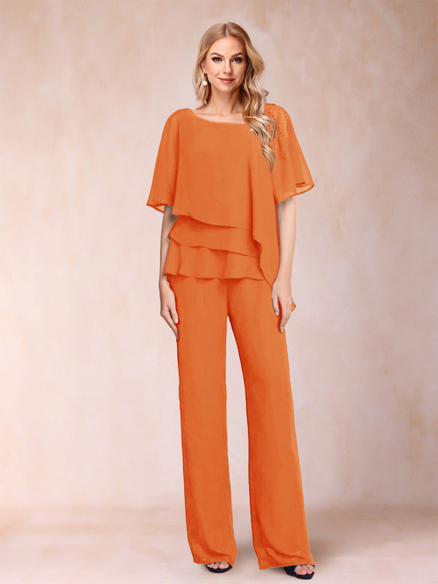 Xaviera Orange front view wedding guest dress