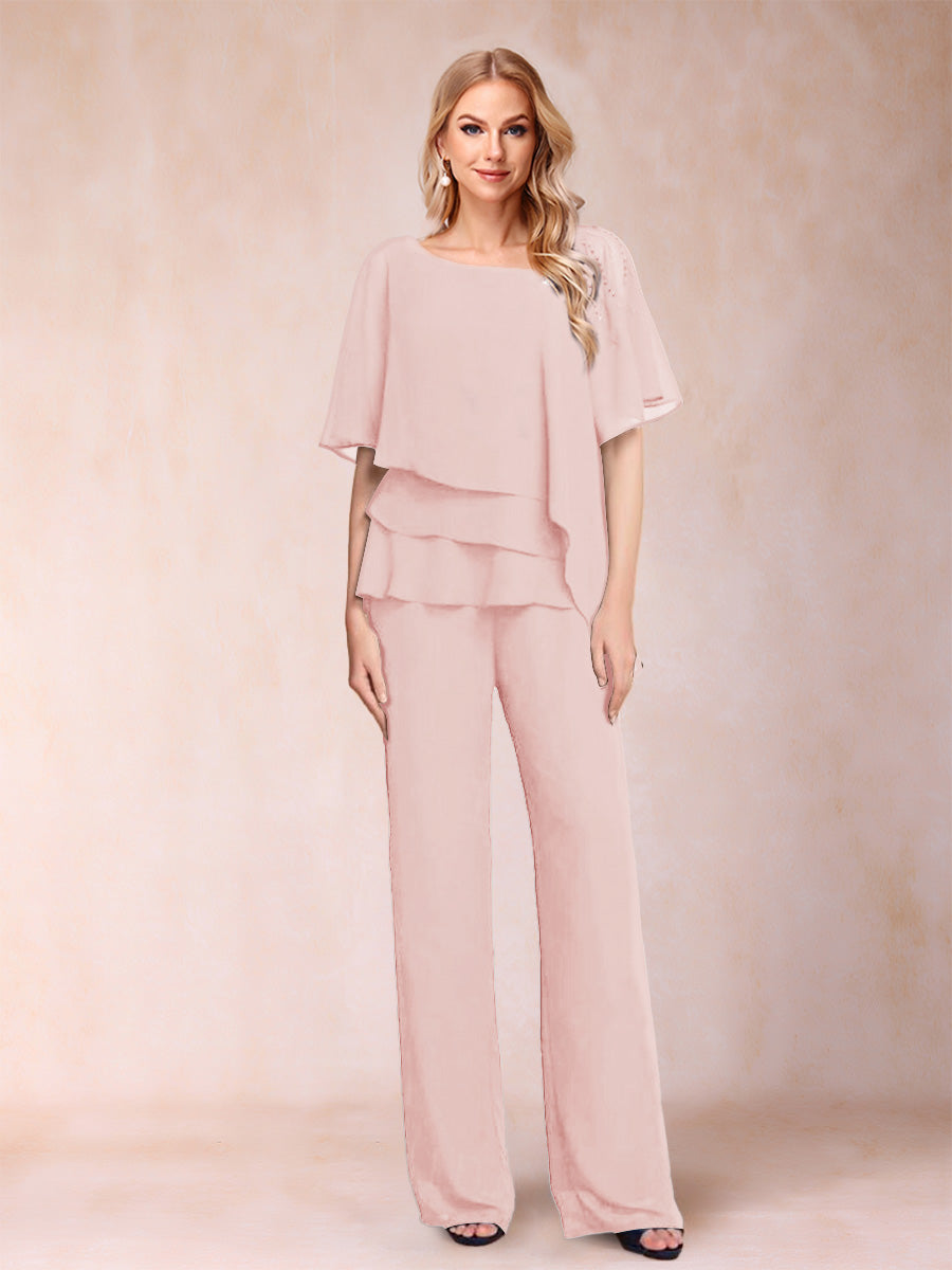 Xaviera Pearl Pink front view wedding guest dress