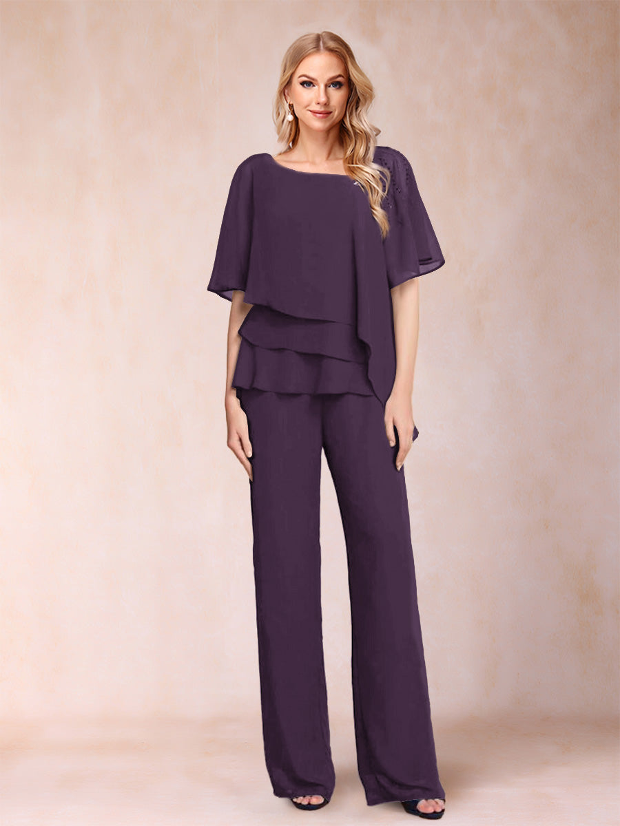 Xaviera Plum back view wedding guest dress
