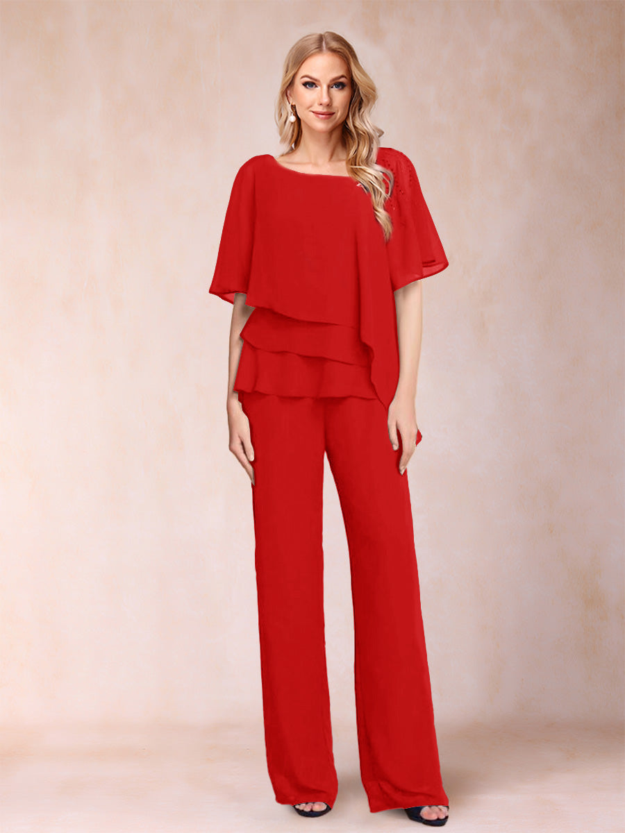 Xaviera Red front view wedding guest dress