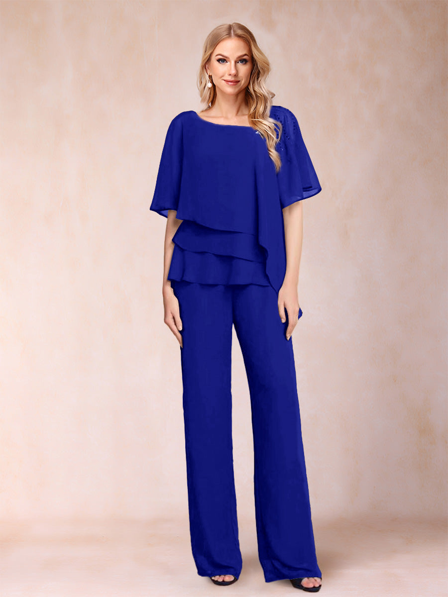 Xaviera Royal Blue side view wedding guest dress