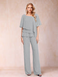 Xaviera Silver front view wedding guest dress