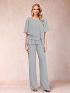 Xaviera Silver front view wedding guest dress