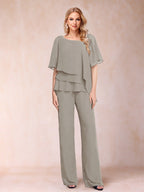 Xaviera Taupe front view wedding guest dress