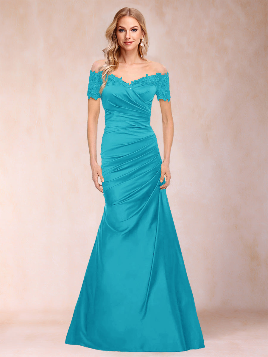Paulina June Turquoise front view mother of the bride dress