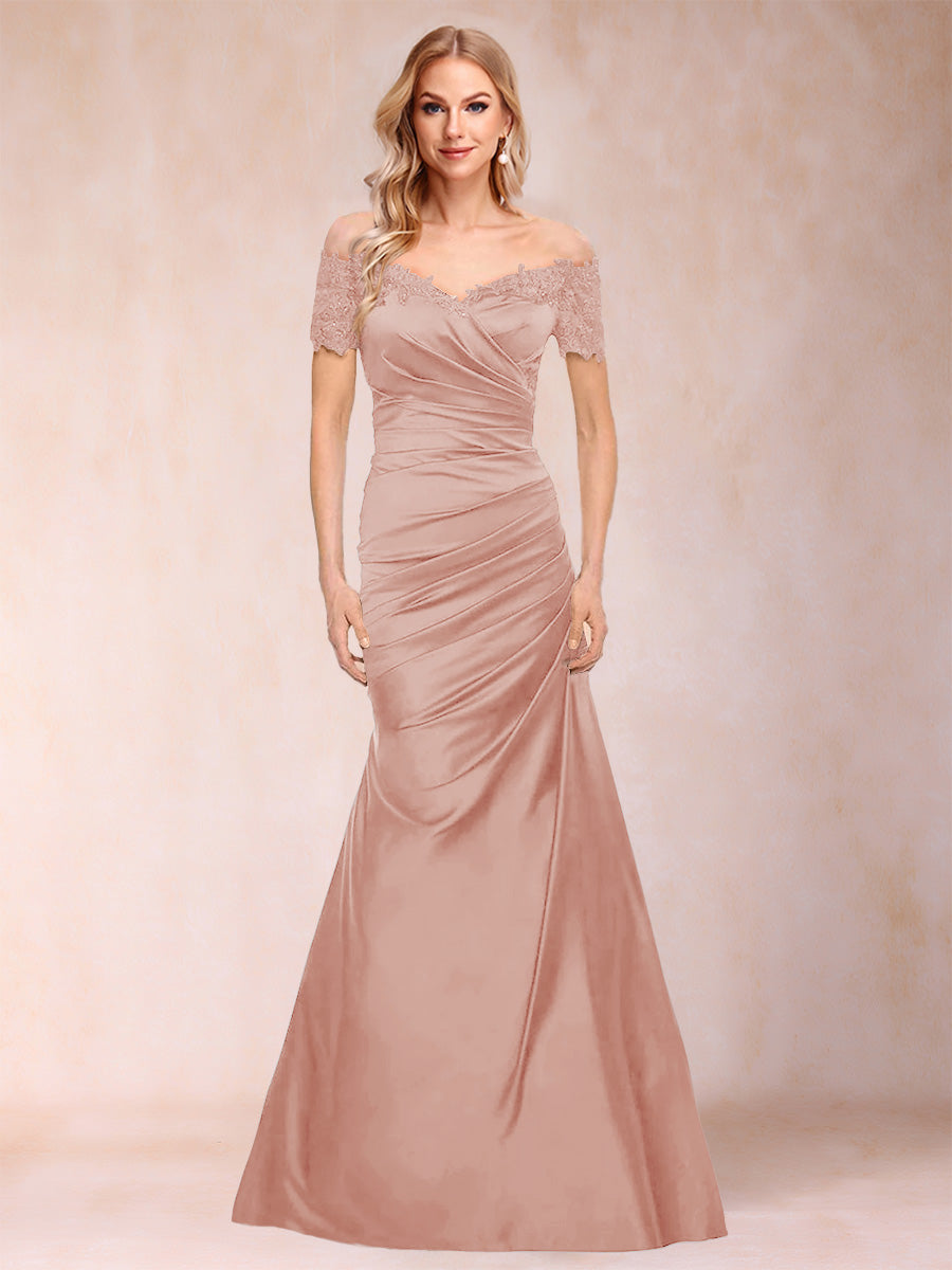 Paulina June Dusty Rose back view mother of the bride dress