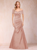 Paulina June Dusty Rose back view mother of the bride dress