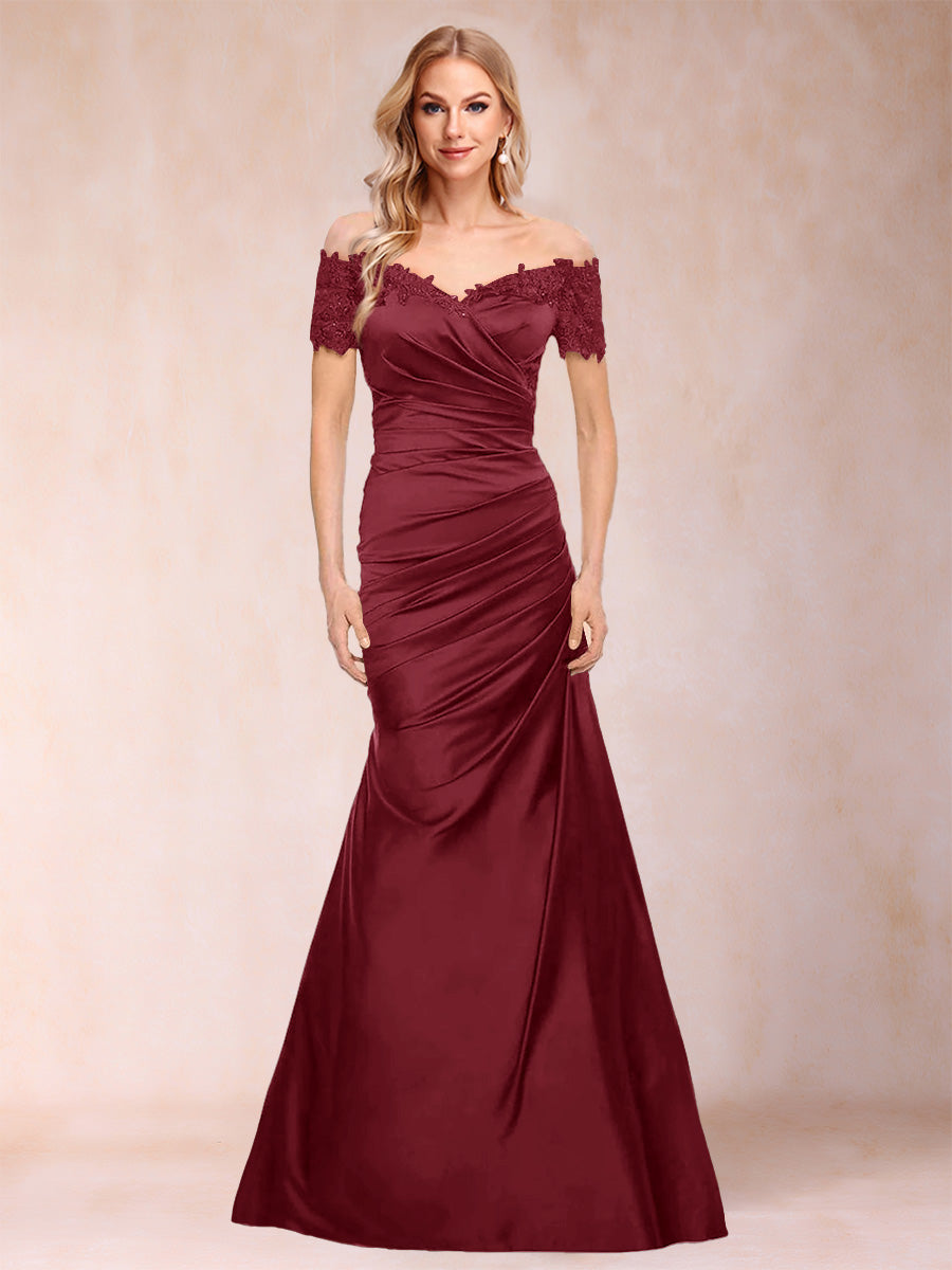 Paulina June Burgundy back view mother of the bride dress