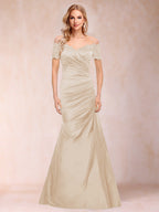 Paulina June Champagne back view mother of the bride dress