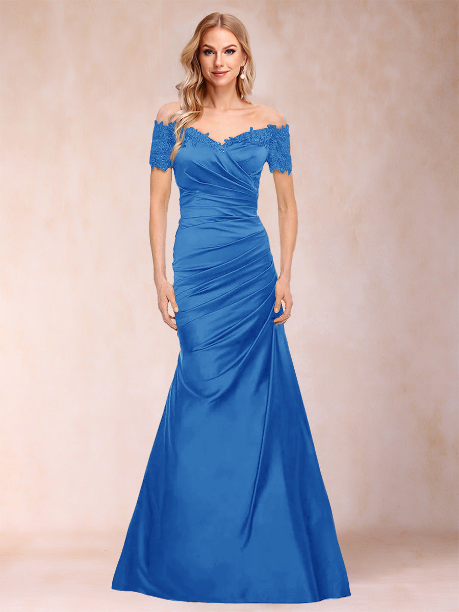 Paulina June Royal Blue front view mother of the bride dress