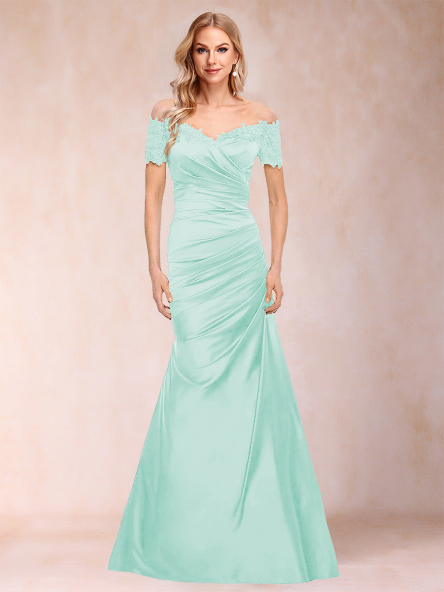 Paulina June Pool Blue front view mother of the bride dress