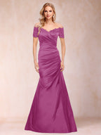 Paulina June Plum front view mother of the bride dress