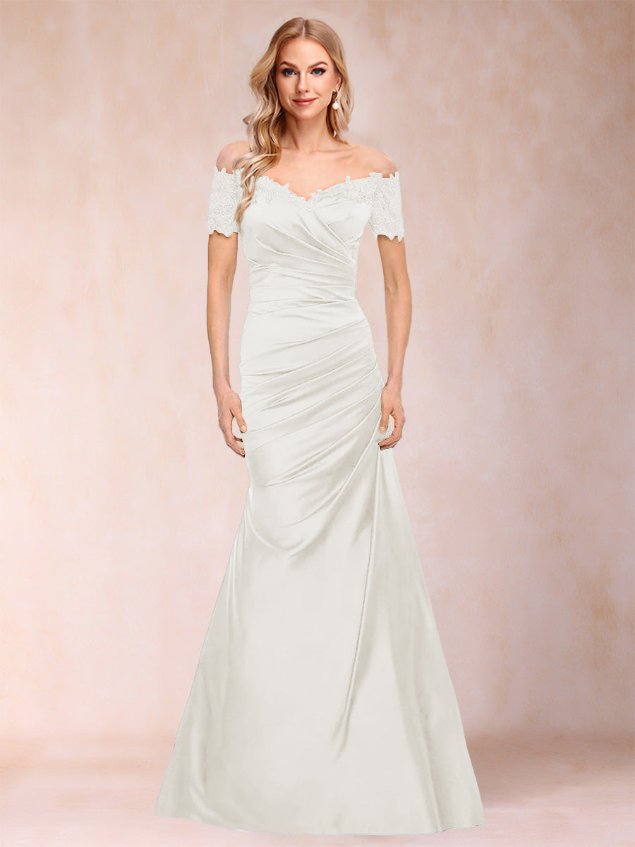 Paulina June Ivory back view mother of the bride dress