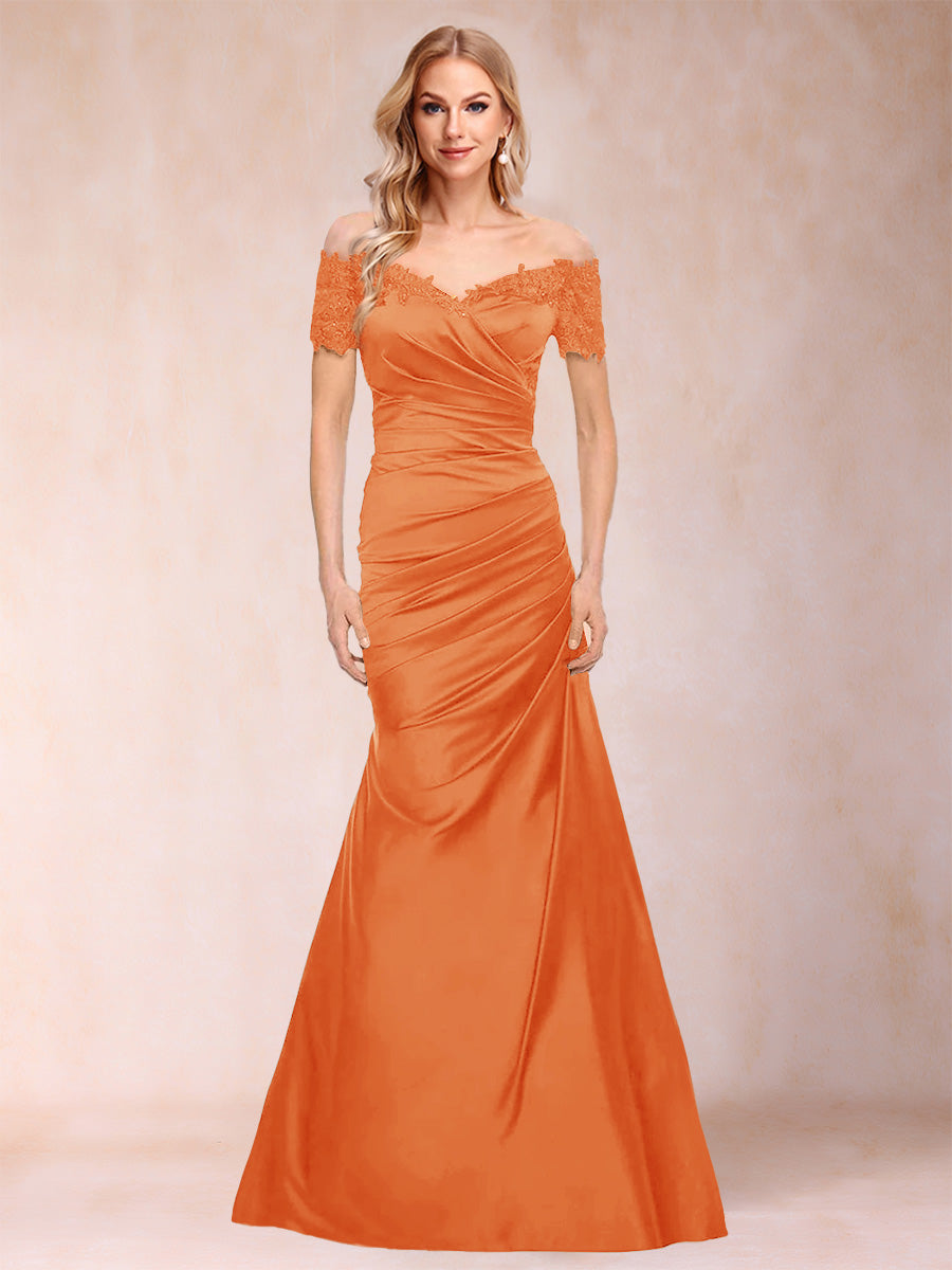 Paulina June Orange front view mother of the bride dress