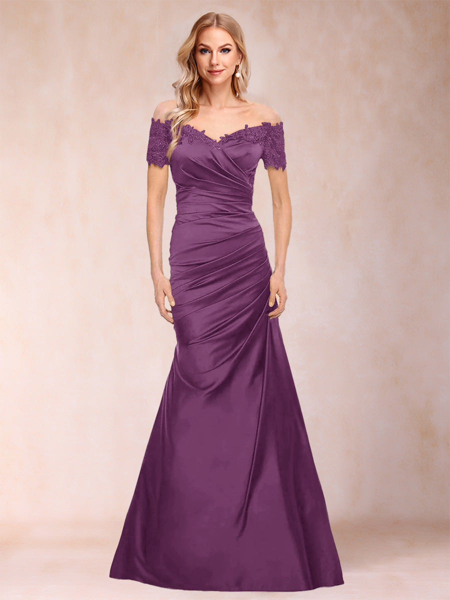 Paulina June Orchid front view mother of the bride dress