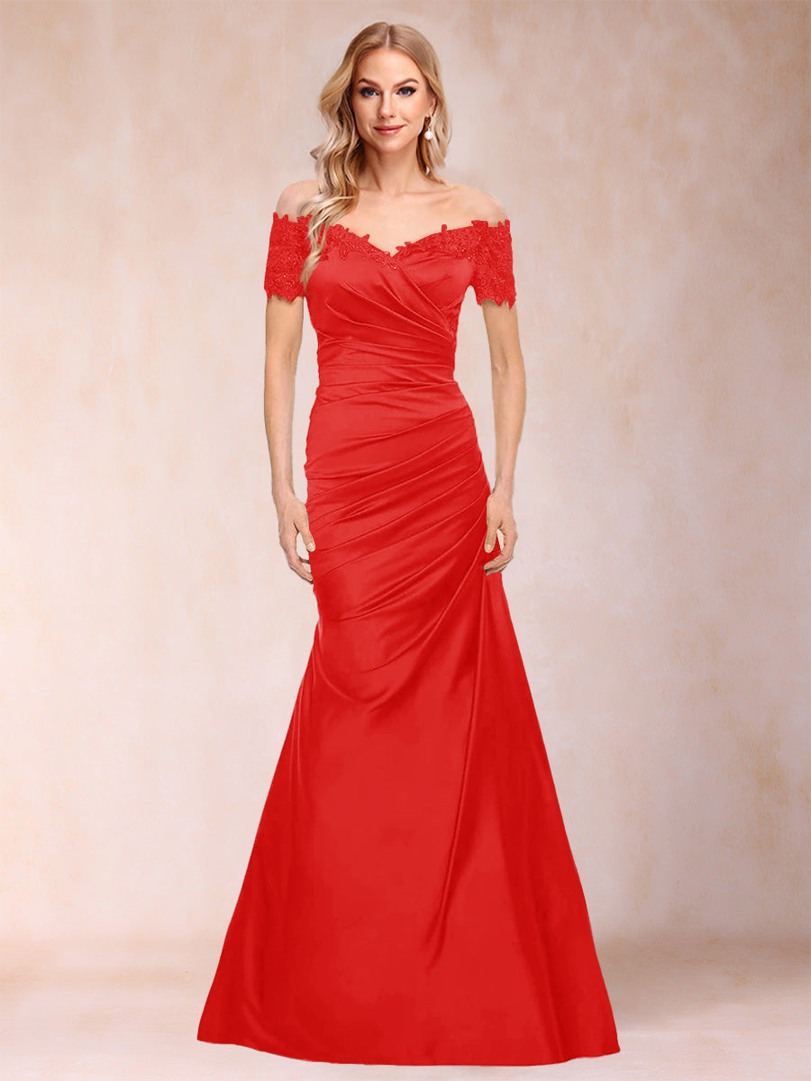 Paulina June Red front view mother of the bride dress