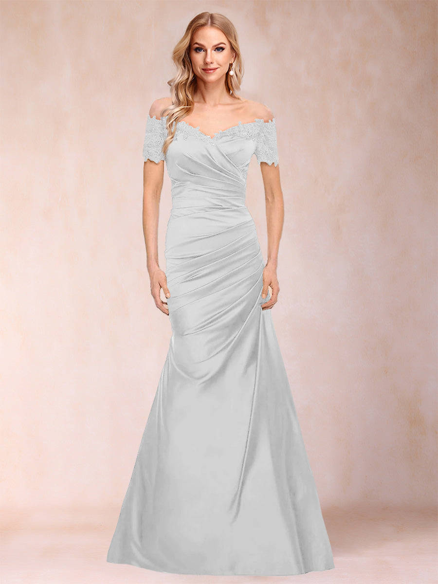 Paulina June Silver front view mother of the bride dress