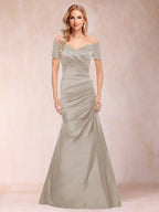 Paulina June Taupe front view mother of the bride dress