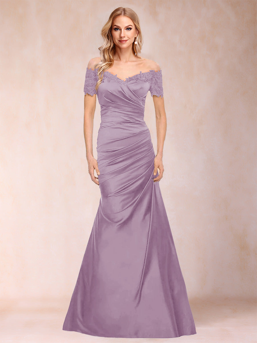 Paulina June Wisteria front view mother of the bride dress