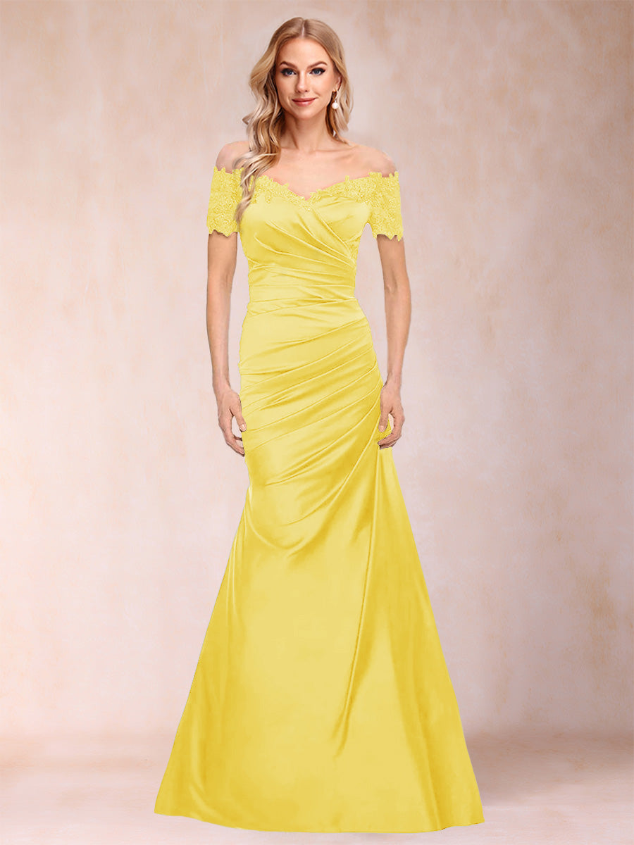 Paulina June Yellow front view mother of the bride dress