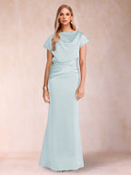 Celia Elise Sky Blue front view mother of the bride dress