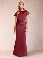 Celia Elise Burgundy back view mother of the bride dress