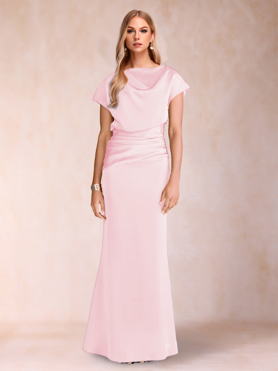 Celia Elise Pearl Pink front view mother of the bride dress