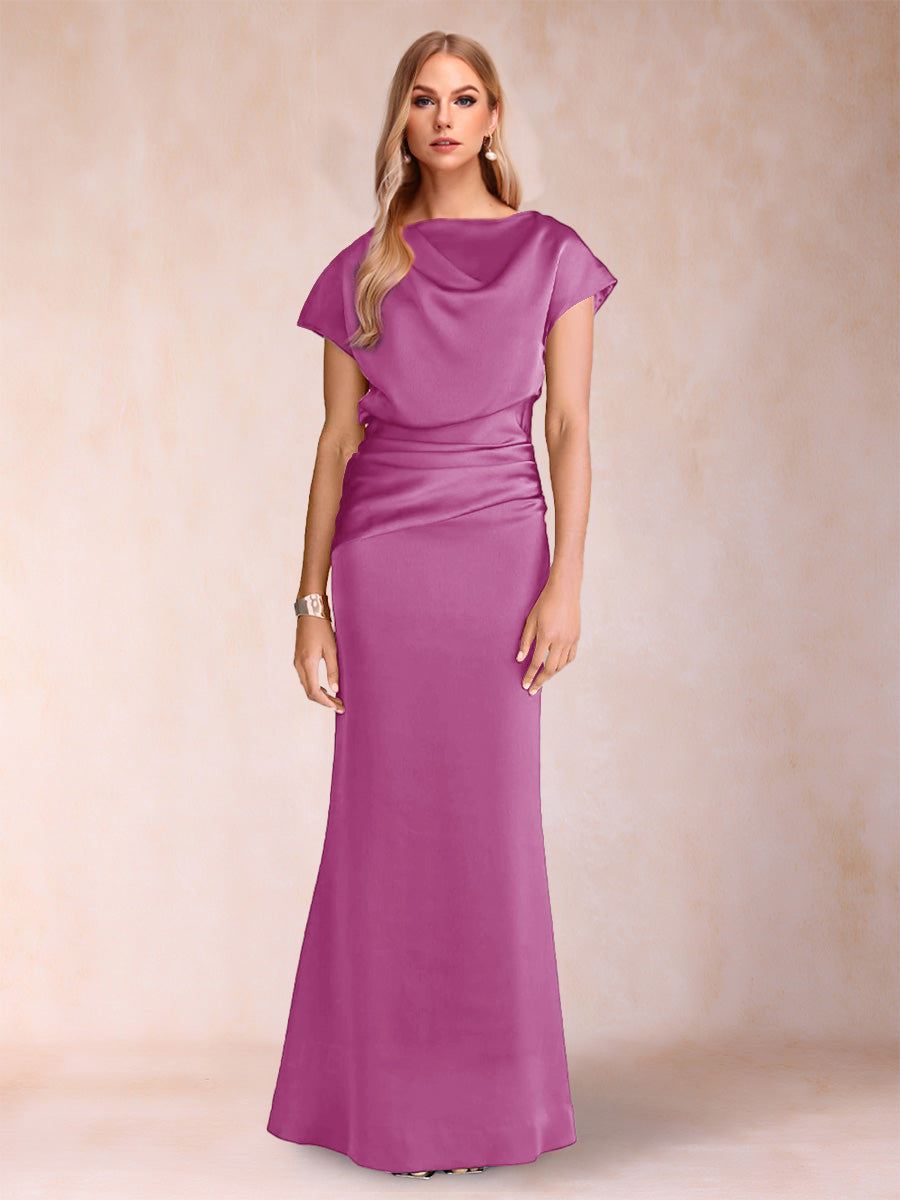 Celia Elise Plum front view mother of the bride dress