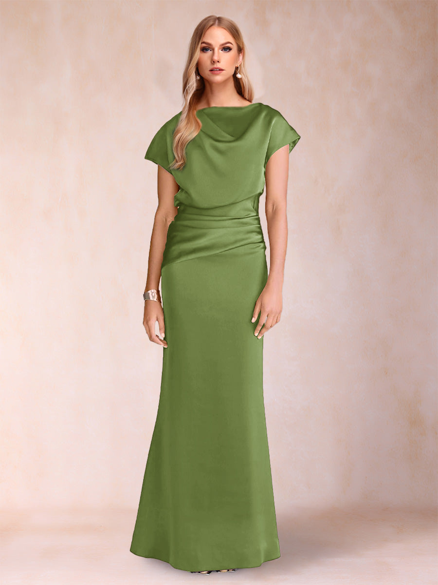 Celia Elise Olive Green front view mother of the bride dress