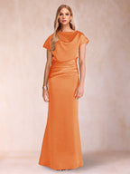 Celia Elise Orange front view mother of the bride dress