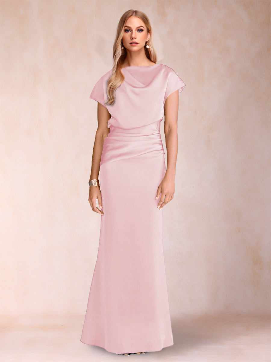 Celia Elise Rose Pink front view mother of the bride dress