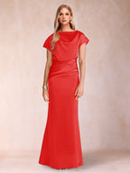 Celia Elise Red front view mother of the bride dress