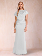 Celia Elise Silver front view mother of the bride dress