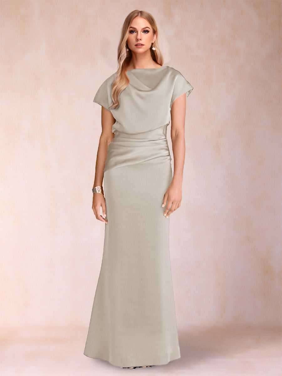 Celia Elise Taupe front view mother of the bride dress